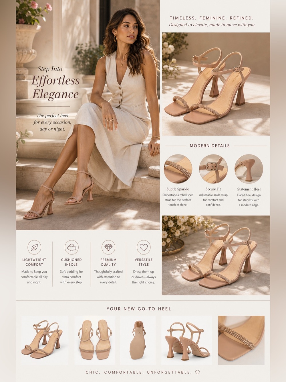 GUC. Brazilian Made Heeled Sandals. So stunningly elegant on pretty feet. 8M